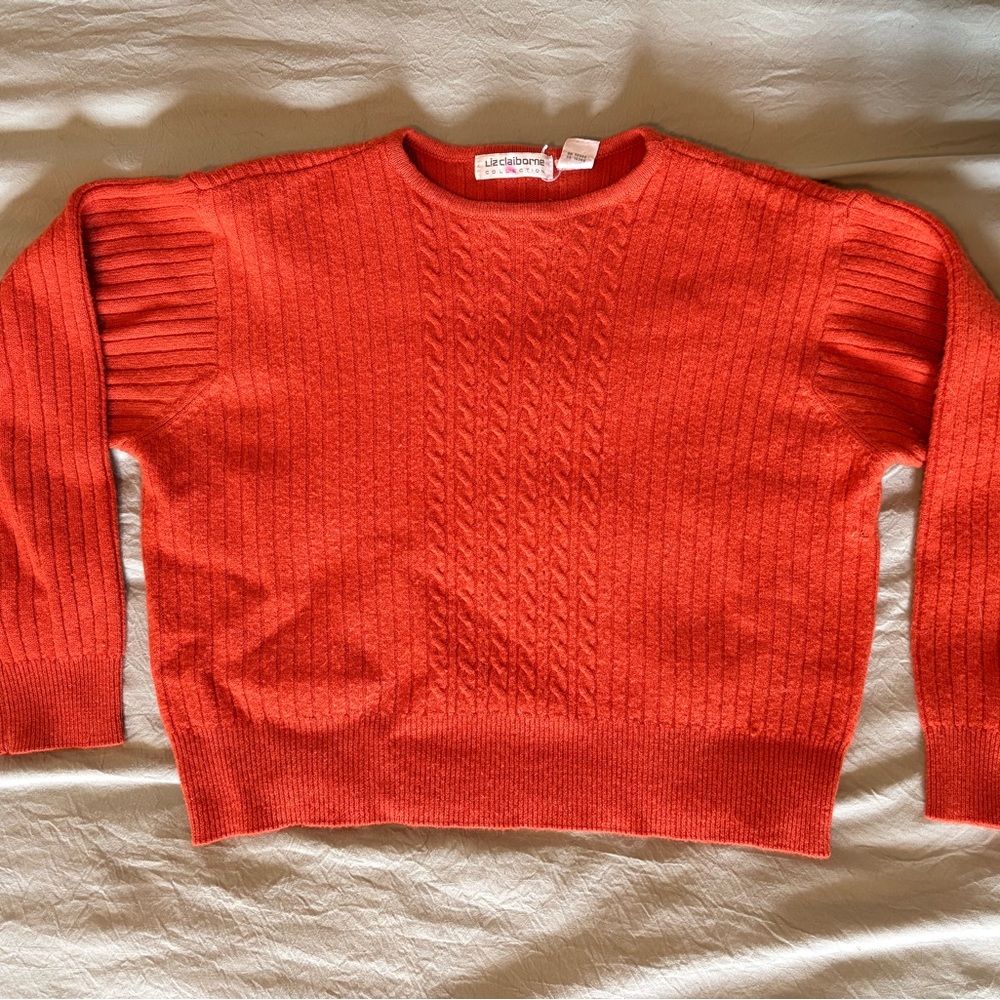 Liz Claiborne Orange Lambswool Sweater